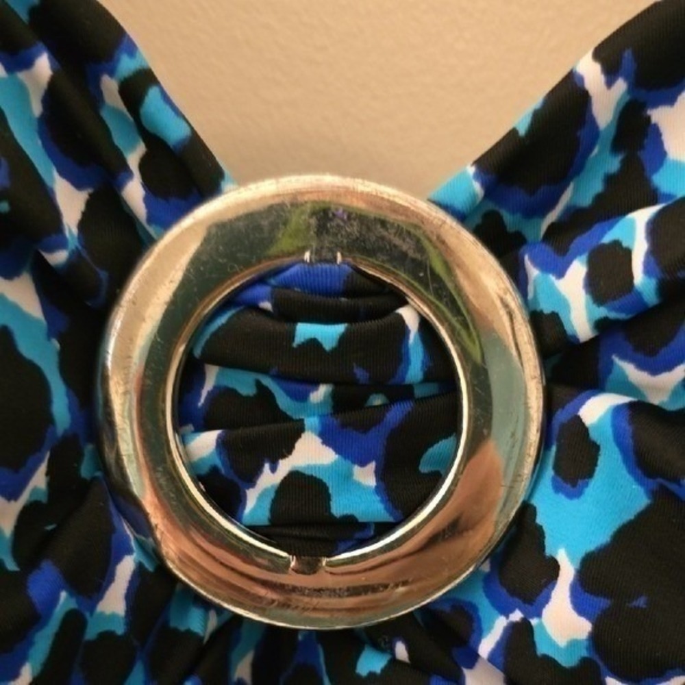 Miraclesuit Blue Cheetah Animal Print Ruched Shaping One Piece Swimsuit 12 - Picture 6 of 10